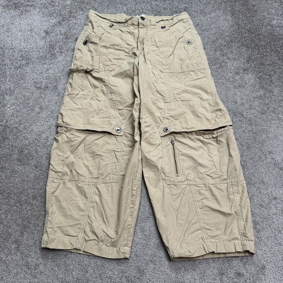 BDG Y2K Baggy Cargo Cropped Pants Womens 34 Brown Tan Cotton Utility Outdoor - Picture 1 of 16